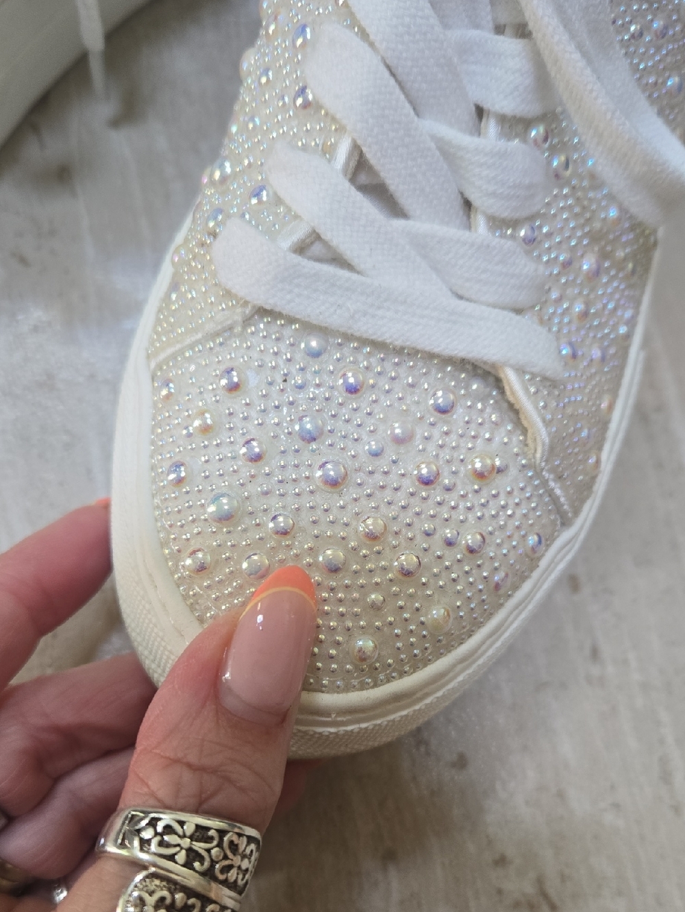 Betsey Johnson Sidny "Blinged Out" Trendy Sneakers - Picture 2 of 12